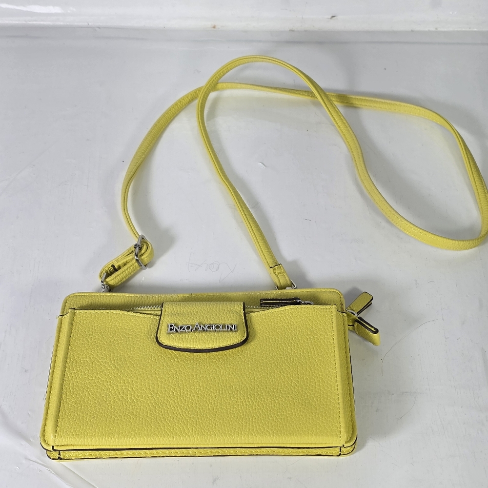 Enzo Angiolini Lime Green Crossbody Wallet Bag
